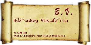 Böcskey Viktória névjegykártya